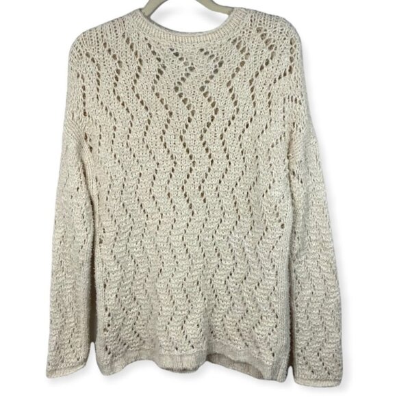 Anthropologie Akemi + Kin Sable Pointelle Sweater Bohemian Knit Size Small Boho - Picture 6 of 13